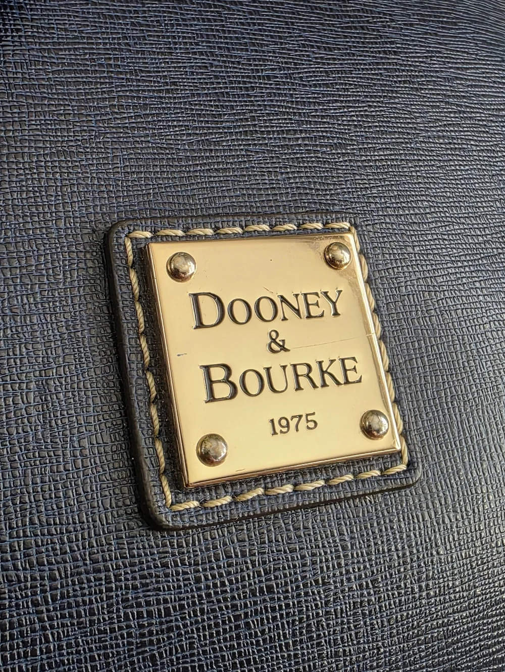 Dooney & Bourke Large Navy Blue Leather Shopper Tote Bag